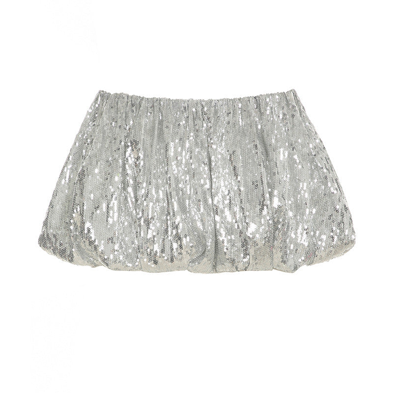 Fashion Street Hot Girl Sequined Bubble Skirt