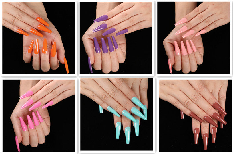 A variety of colors to choose from Nail Art Long Coffin Fake Nails Ballet Nail Patch Wearing Nail Bag