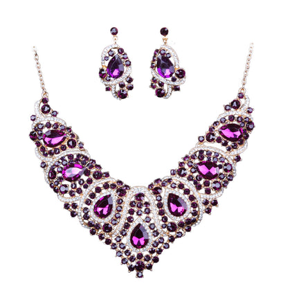 Colorful Bridal Necklace And Earring Set