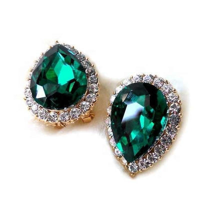 925 earrings retro drop-shaped crystal diamond earrings