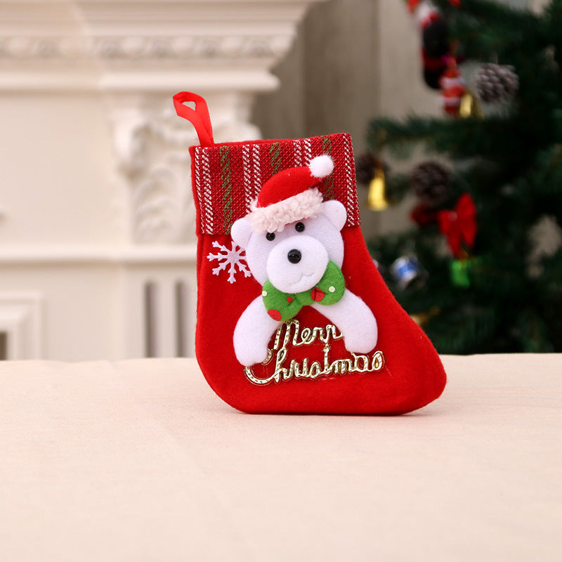 Adornos navideños Calcetines de Papá Noel Colgante de árbol de Navidad Calcetines navideños Bolsa de regalo Bolsa de Navidad