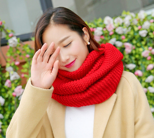 Autumn-Winter Warm And Thickening Solid Color Women's Scarf Winter