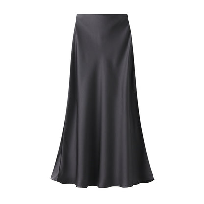 High-grade Draping Silky Satin Skirt For Women