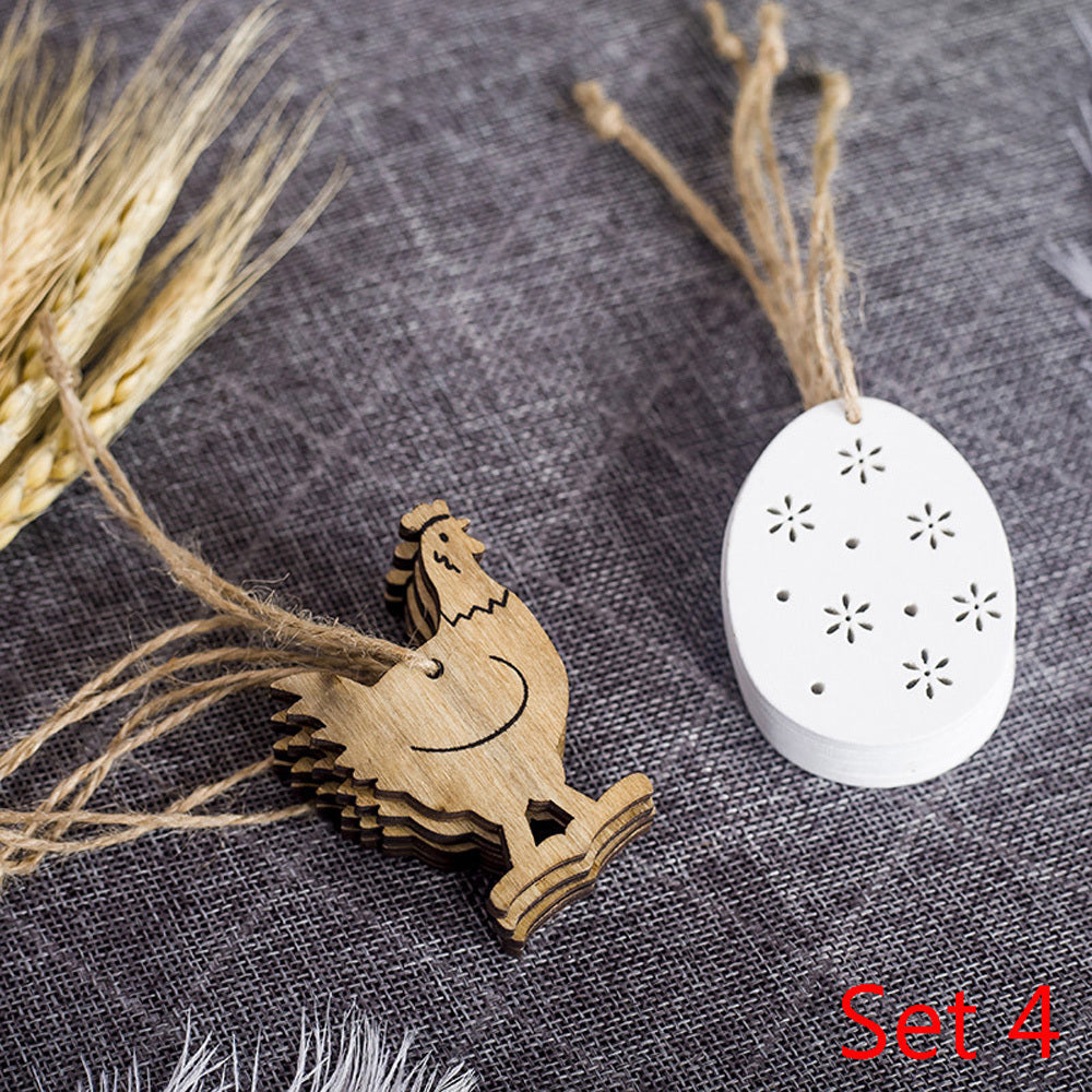 Easter Wooden Decorative Pendant Decorations