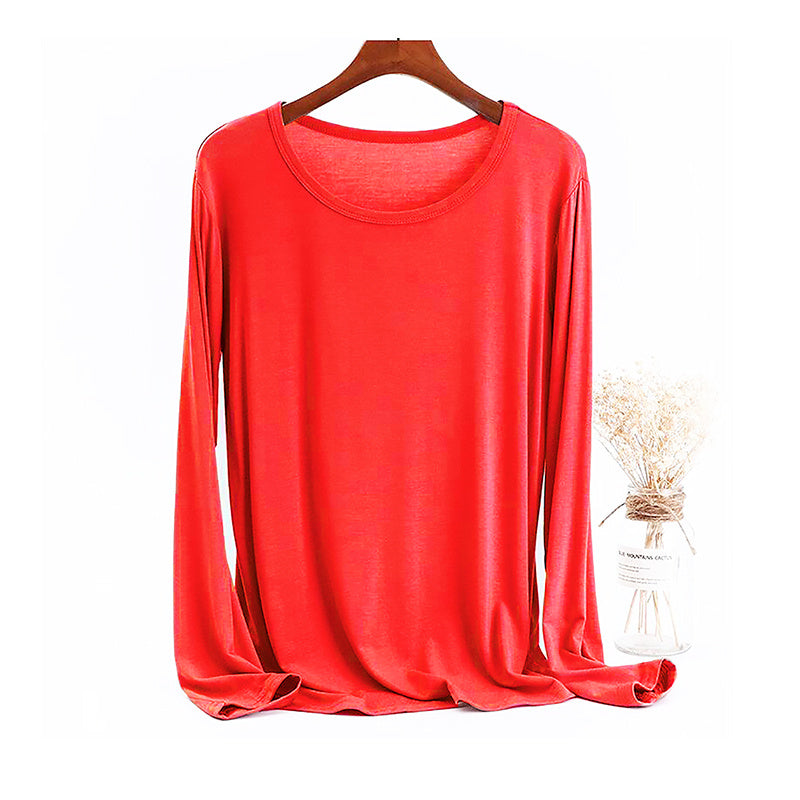 Women's Plus Size Modal Long-sleeved T-shirt