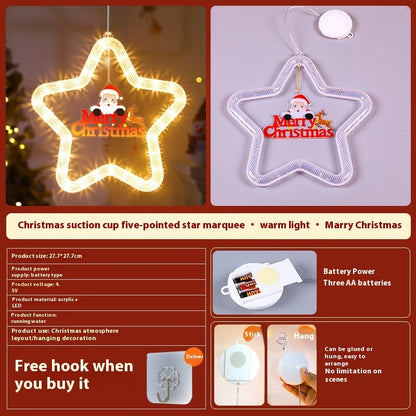 Decoración colgante navideña Ambiente navideño Luces LED Luz de estrella navideña LED Decoración para ventana Puerta para vacaciones