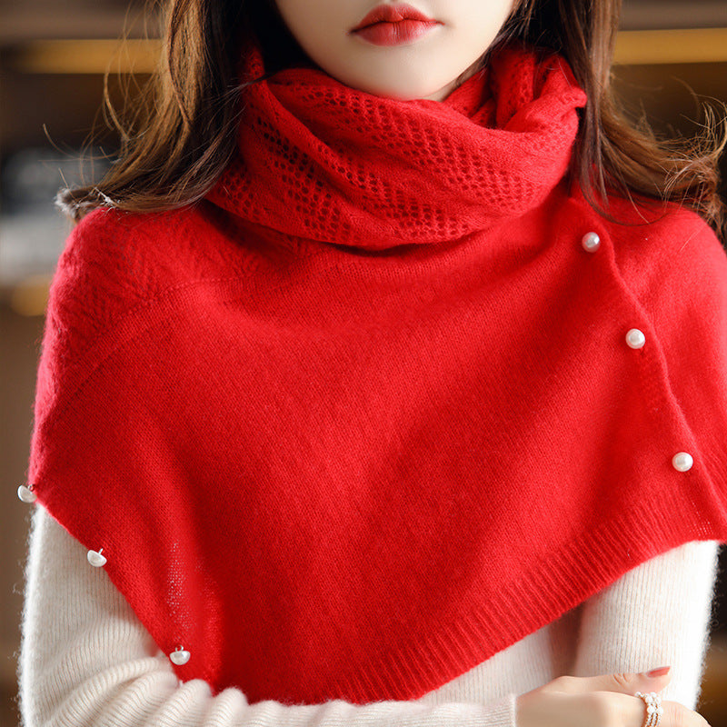 Multifunctional Hollow Neck Shoulder Protection Warm Scarf