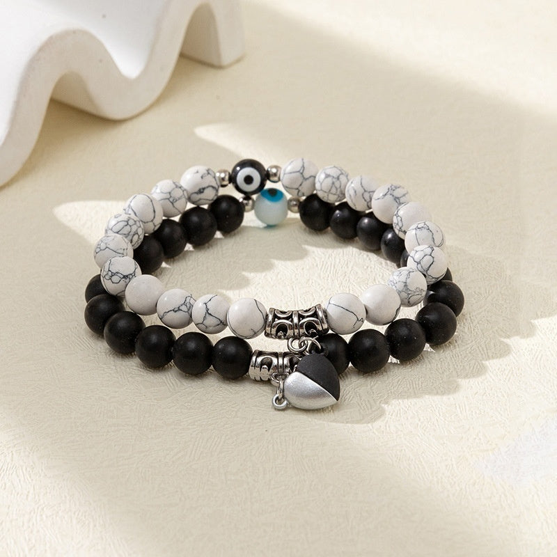 Personalized Evil Eye Design Stone Bracelet Suit Men And Women Couple Style