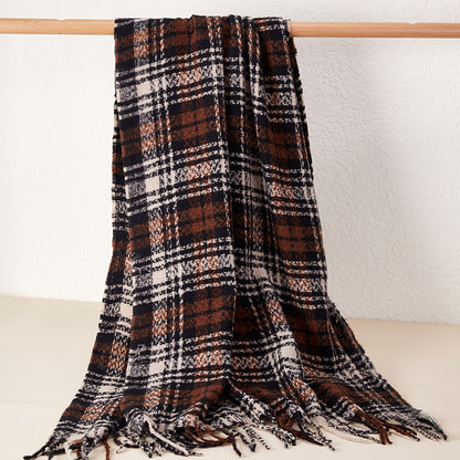 New Complex Plaid Scarf Thickened Autumn And Winter Soft Scarf