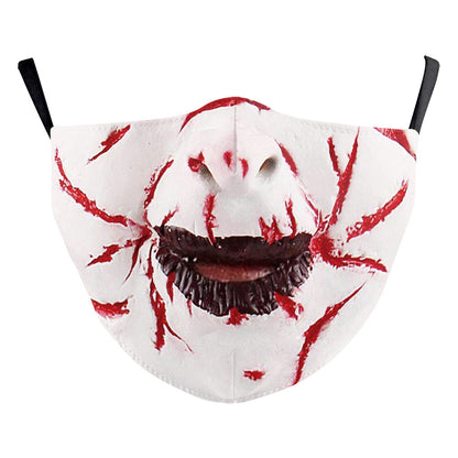 Halloween Carnival Digital Printing Funny Clown Face Double Layer Dust Mask