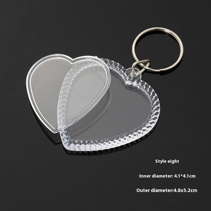 Keychain Empty Shell Transparent Acrylic Photo Frame Plastic