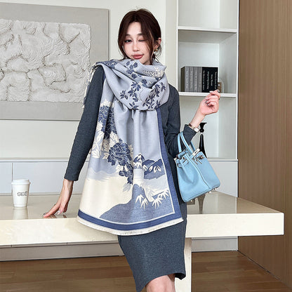 Printed Fashion Artificial Cashmere Scarf Air Conditioning Shawl