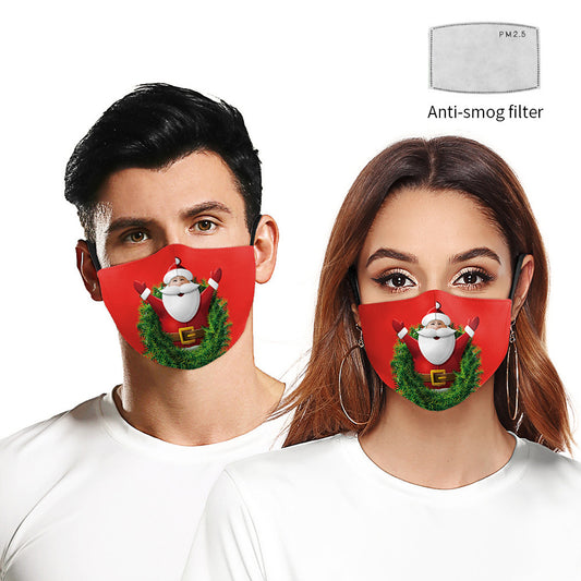 Christmas Single Corner Print Double Layer Dust Mask