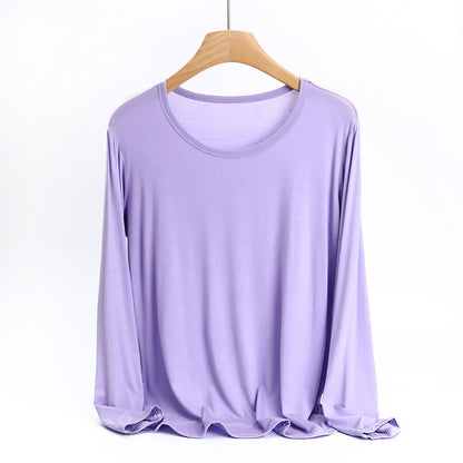 Women's Plus Size Modal Long-sleeved T-shirt