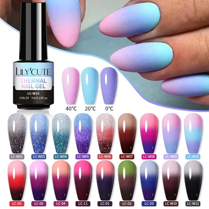 Esmalte de uñas que cambia de color con gel térmico