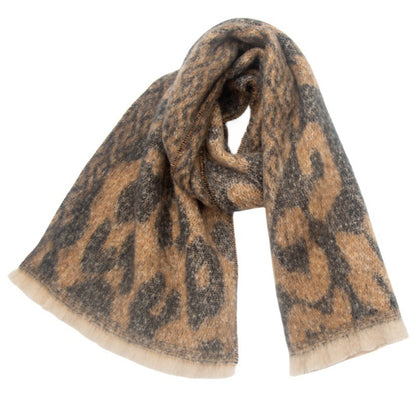 European And American Short Beard Large Leopard-print Scarf Shawl