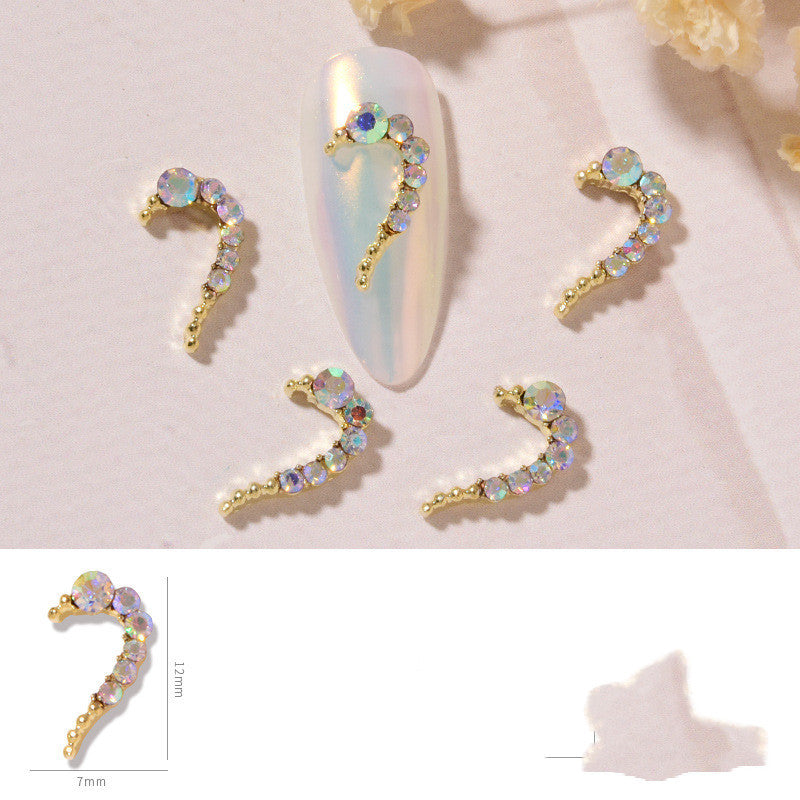 Nail Art DIY Love Heart Alloy Jewelry Nail Piece Nail Decoration Rhinestone