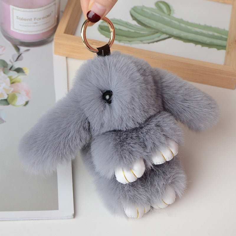 Rabbit Fur Pendant Car Key Ring Decoration