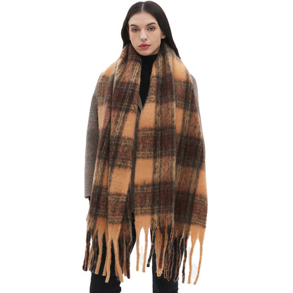 Shawl Autumn And Winter Circle Sand Thickened Coffee Maillard Scarf