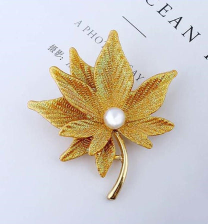 Broche de perlas de doble capa de moda para mujer