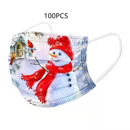 Disposable Adult Christmas Three-dimensional Mask With Three-layer Protection With Meltblown Cloth