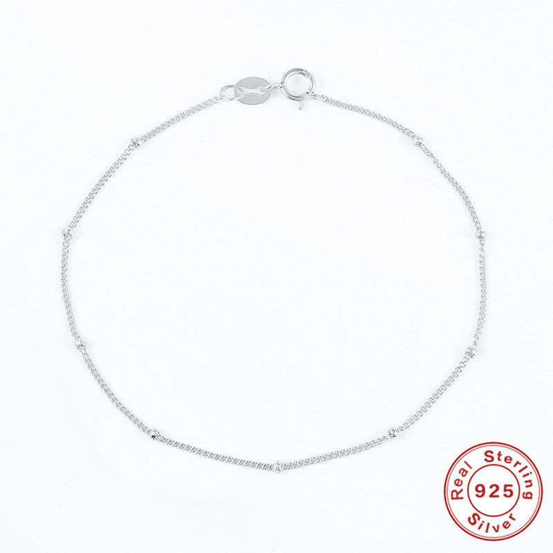 Pulsera con cadena de eslabones y cinturón plegable de plata de ley S925 que combina con todo