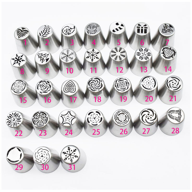 DIY Series Stainless Steel Christmas Decorating Mouth 30 Variety of Cakes Decoration Tools