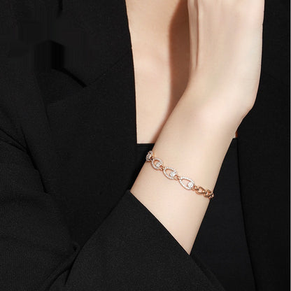 European And American Entry Lux Wind Personalized Bracelet Micro Inlaid Zirconium Hollow Out Stitching