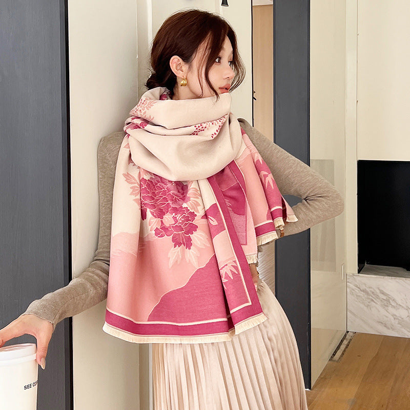 Printed Fashion Artificial Cashmere Scarf Air Conditioning Shawl