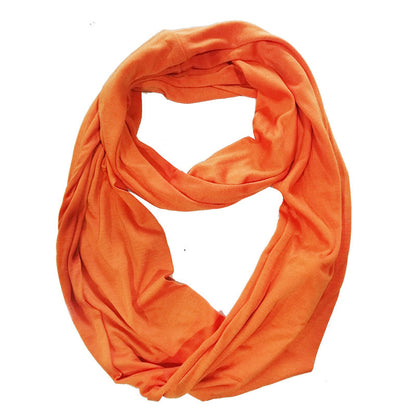 Creative Scarf Women's Solid Color Jersey Storage Zipper Pocket Scarf