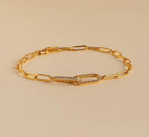 Pulsera con símbolo infinito de circonitas con incrustaciones de cobre para mujer