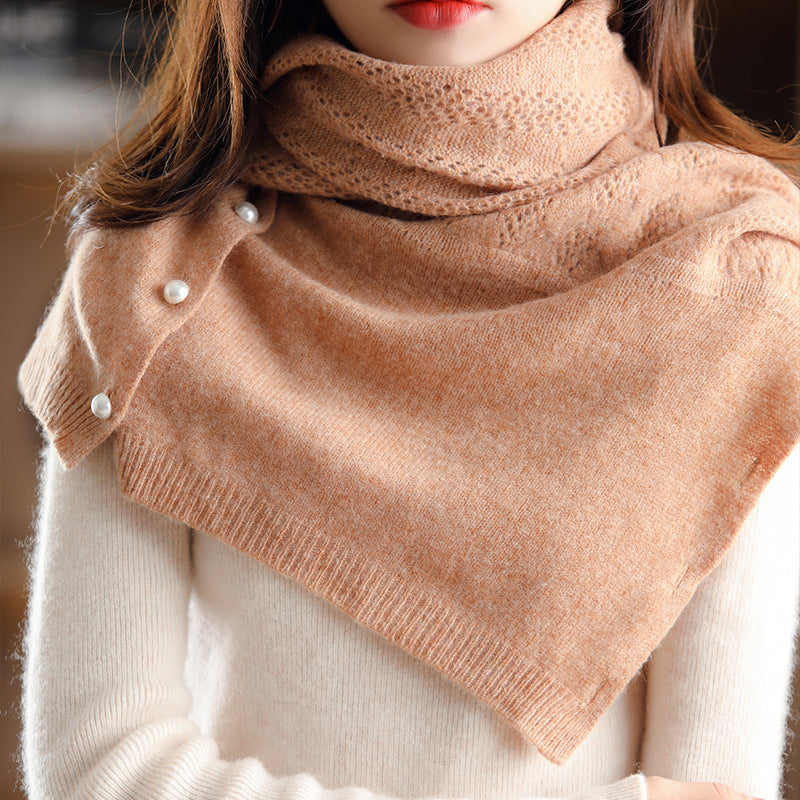 Multifunctional Hollow Neck Shoulder Protection Warm Scarf