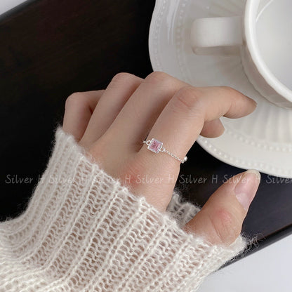 S925 Sterling Silver Special Interest Light Luxury Design Zircon Ring