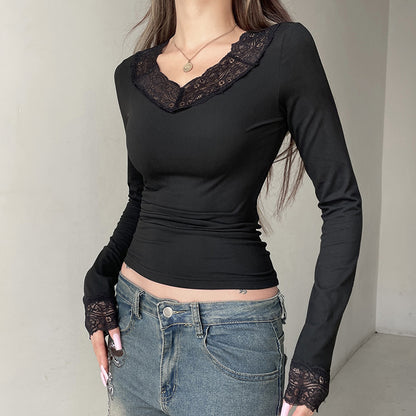 Pure Color Slimming Slim-fit Basic Pure Hot Girl Top