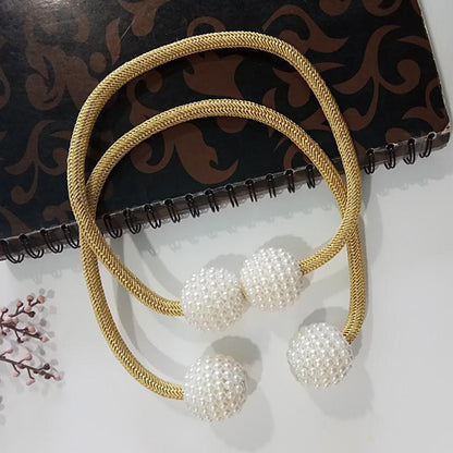 Magnetic Curtain Tiebacks Pearl Beads