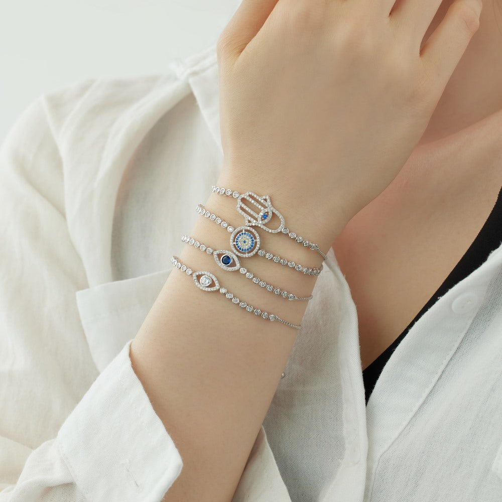 Pulsera elegante de lujo con luz de interés especial con diseño de modelado de ojos azules de alta calidad