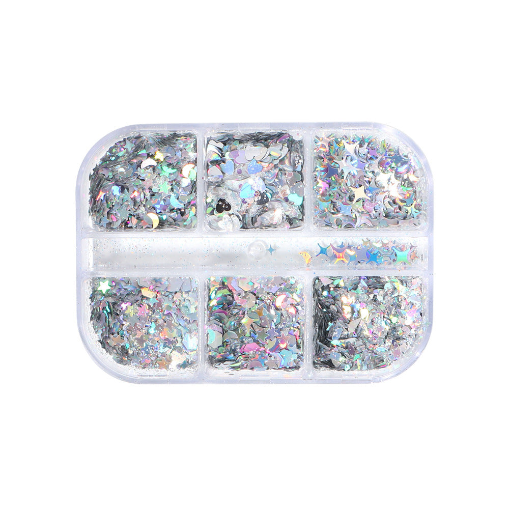 Gold And Silver Laser Irregular Nail Glitter Sequins