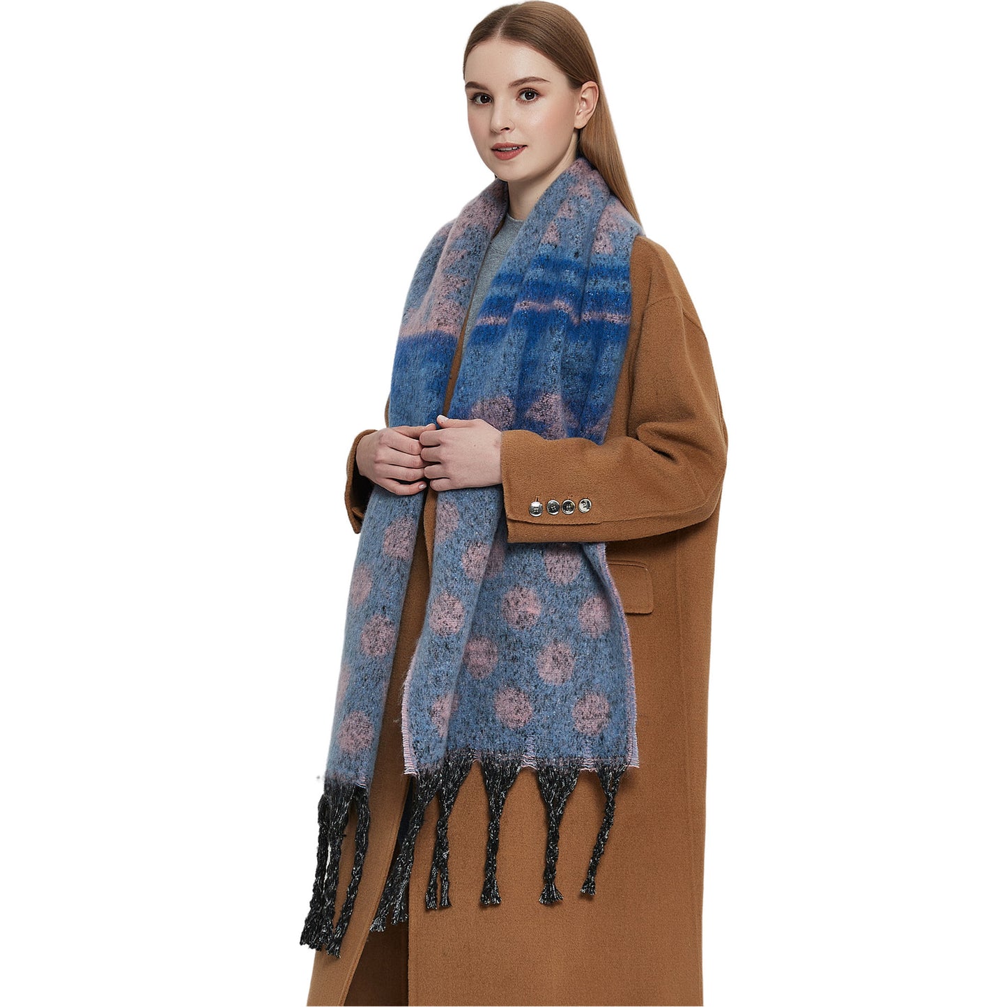 Shawl Thickened Scarf Tassel Jacquard Dot Scarf