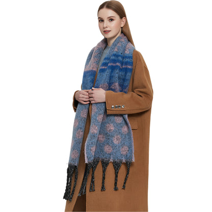 Shawl Thickened Scarf Tassel Jacquard Dot Scarf