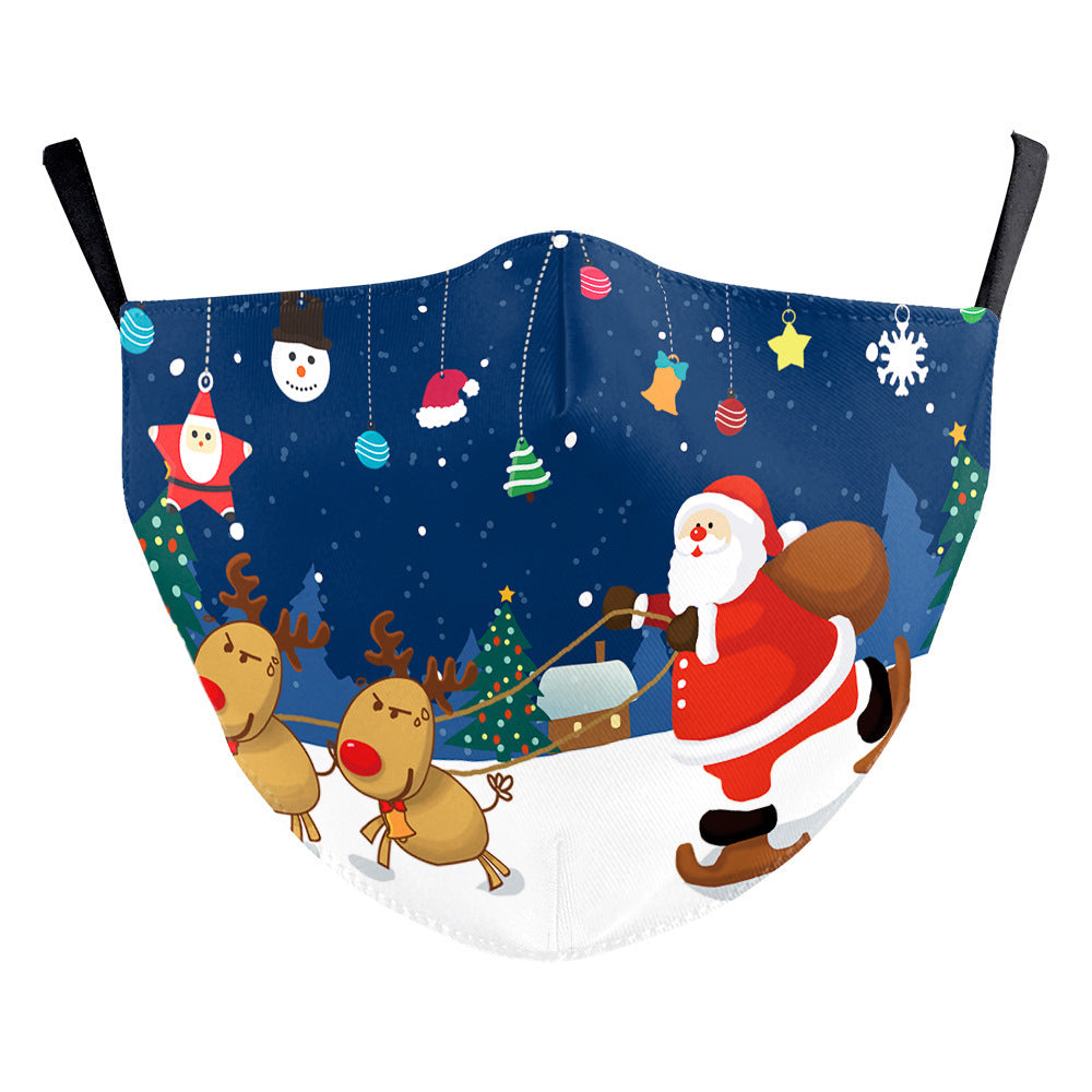 Christmas Light Shadow Digital Printing Double-layer Dust Mask