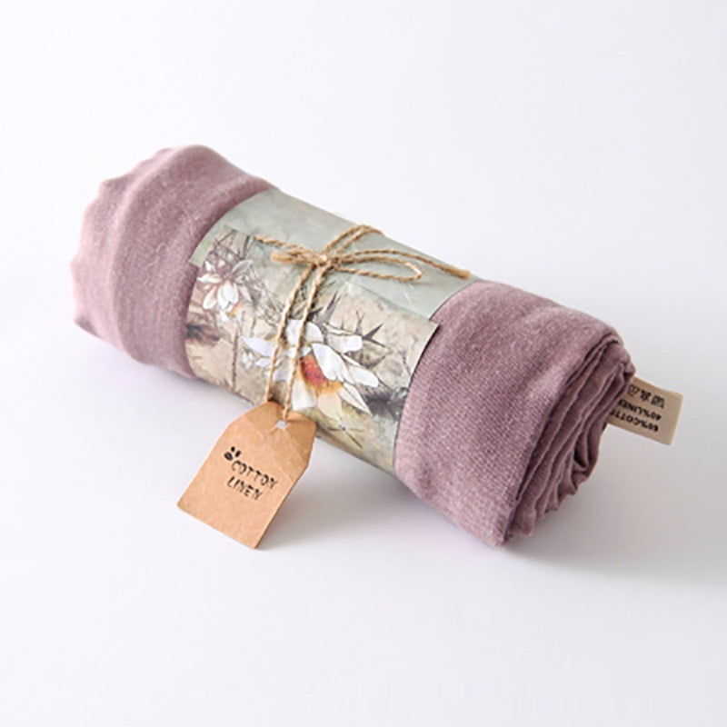 Solid Color Cotton And Linen Thin Scarf