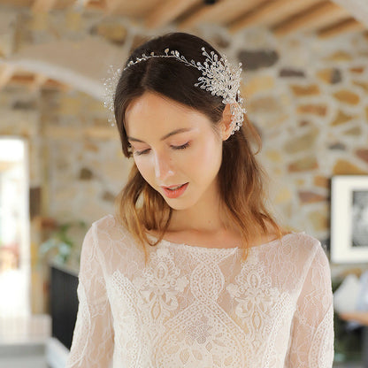 Hand-woven Rhinestone Headband Wedding Dress Headdress