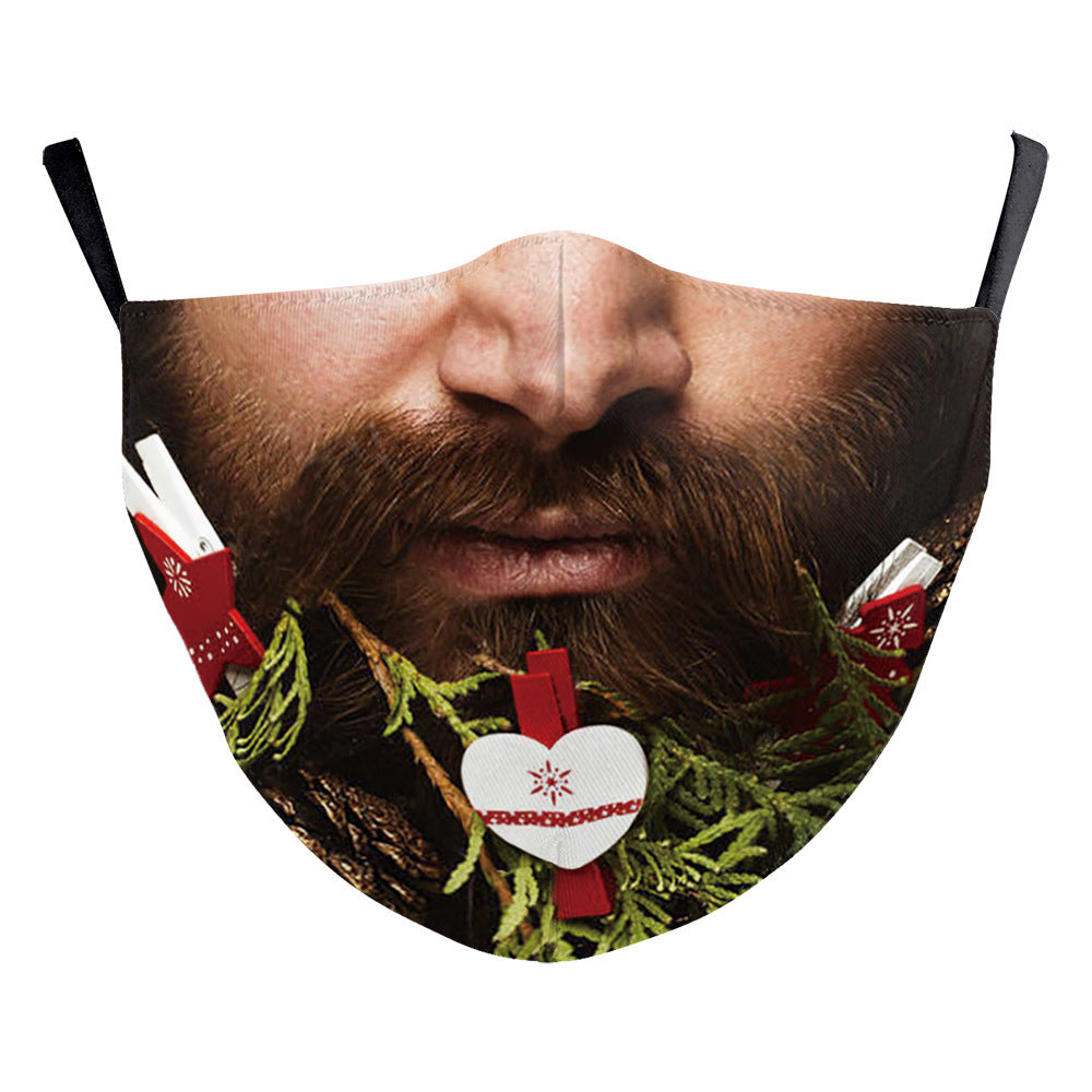 Santa Claus Digital Printing Double Layer Dustproof Mask