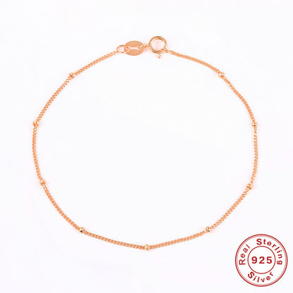 Pulsera con cadena de eslabones y cinturón plegable de plata de ley S925 que combina con todo