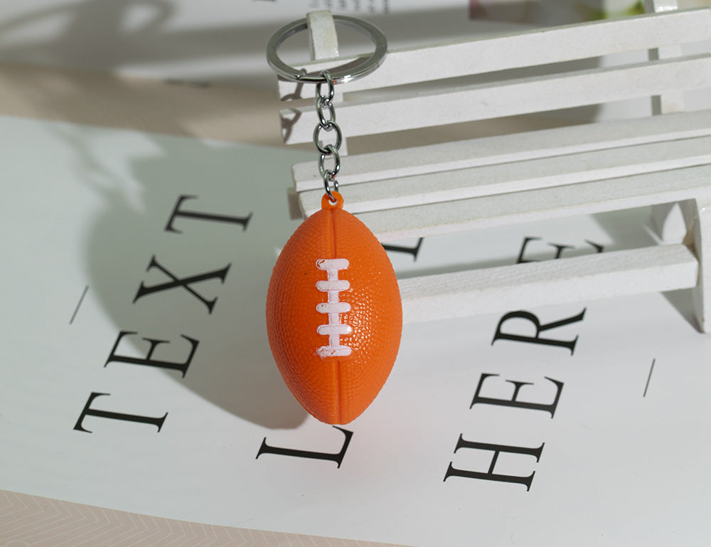 Non Foam Tumble Resistant Football Keychain