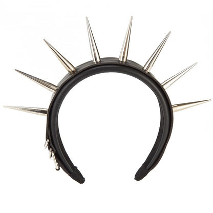 Handmade Rivet Leather Ring Punk Nail Headband Hair Accessory