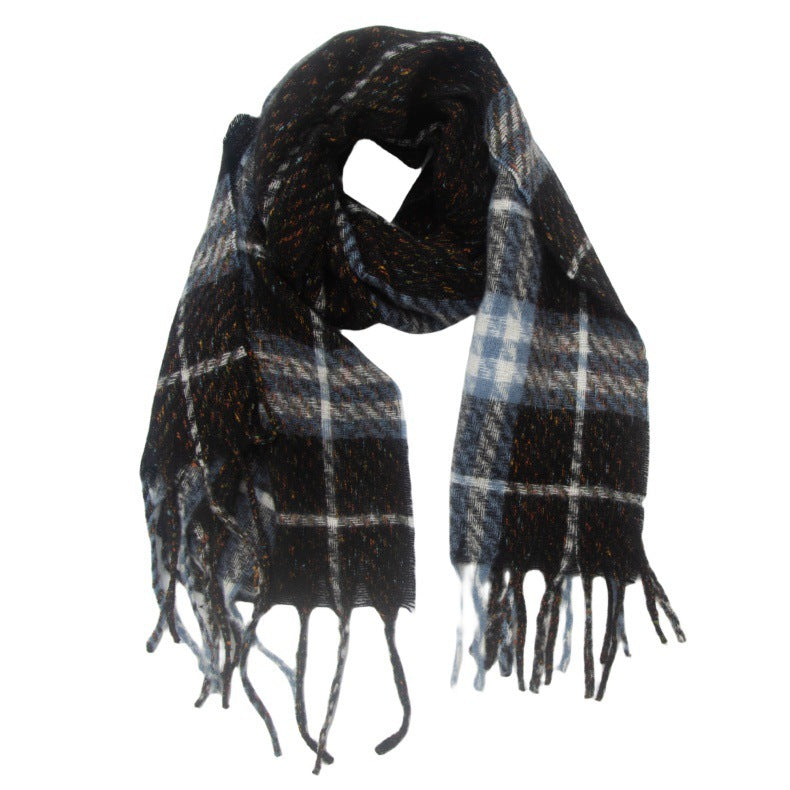 Men's And Women's Plaid Scarf Tassel Shawl