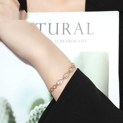 European And American Entry Lux Wind Personalized Bracelet Micro Inlaid Zirconium Hollow Out Stitching