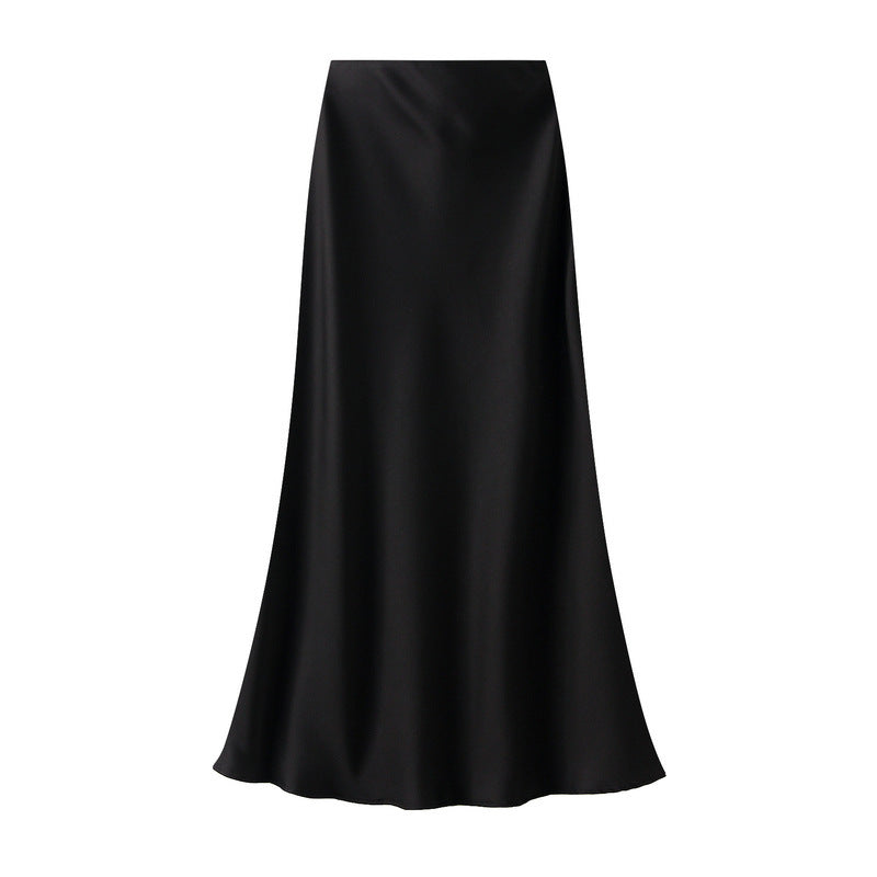 High-grade Draping Silky Satin Skirt For Women