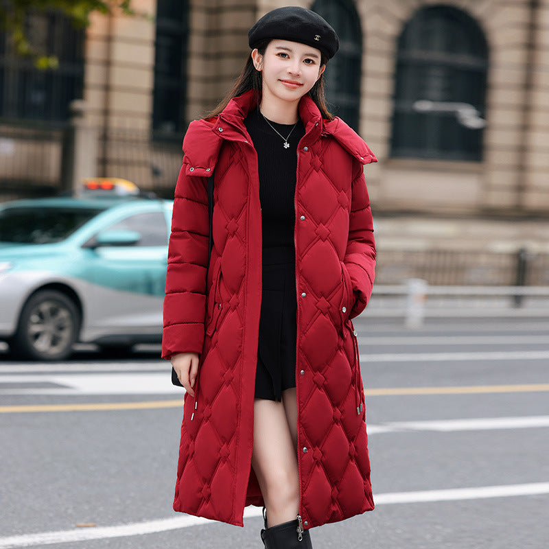 Detachable Hat Cotton-padded Coat Women's Mid-length Winter